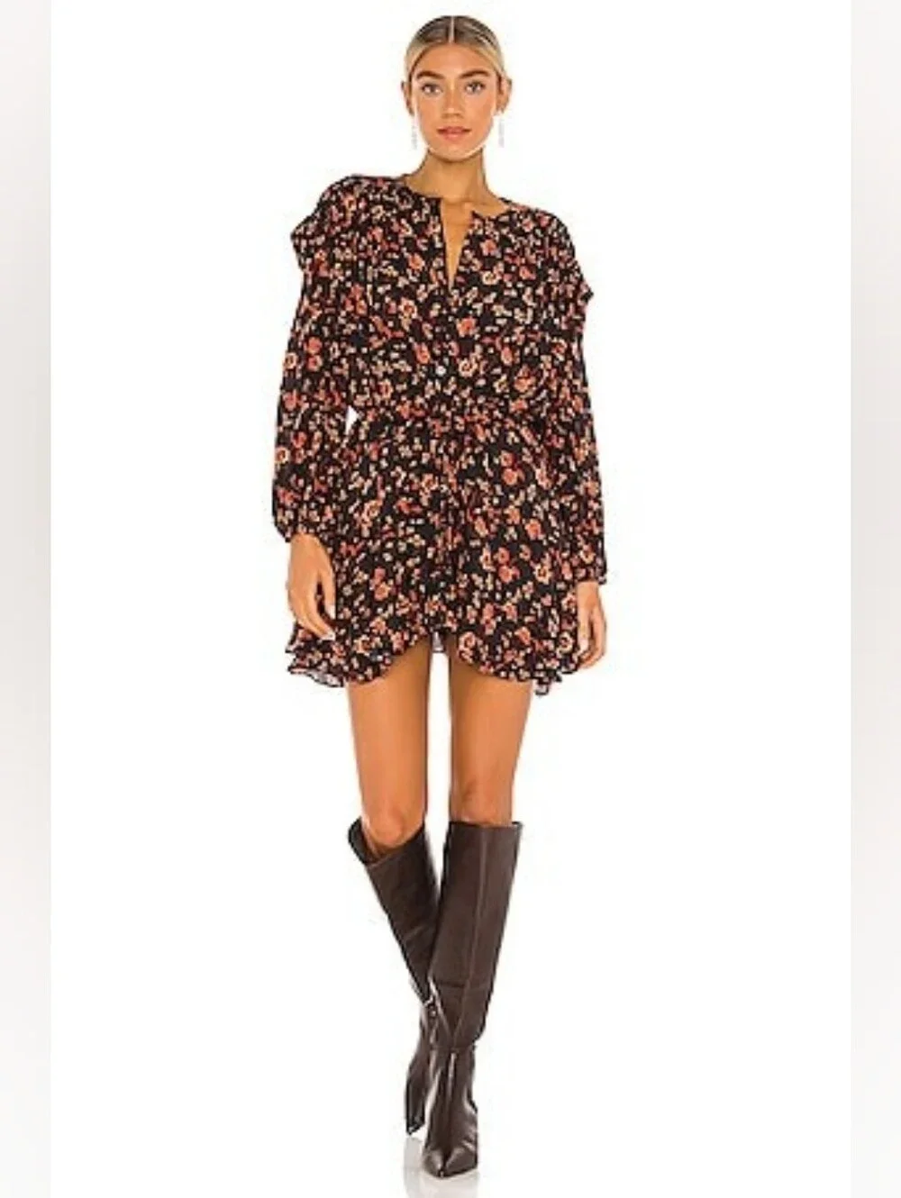 Free People Flower Fields Mini Dress in Dark Combo